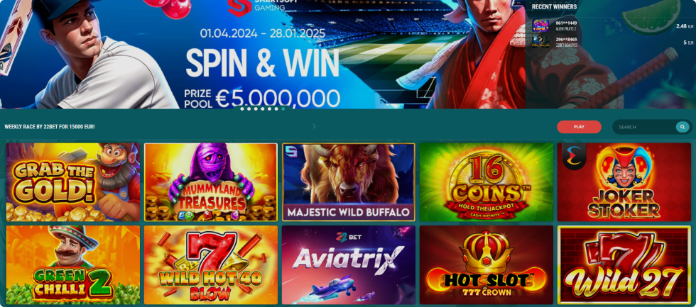 22Bet Casino Games